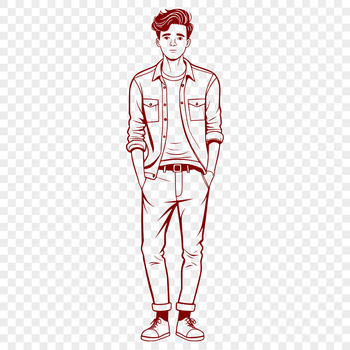 A digital illustration of a man designed as scalable graphics.