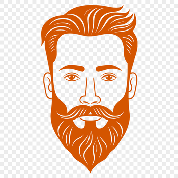 A bearded male figure illustrated in a simple vector style.