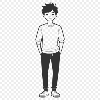 A male figure created as a vector graphic illustration.