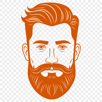 A detailed illustration of a male figure with a beard, suitable for vector art and cutting machine applications.