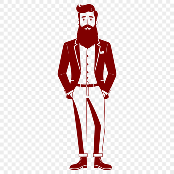 An illustration of a male figure with a well-groomed beard.