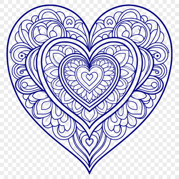 A intricate mandala design featuring a heart shape, suitable for various digital applications.