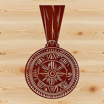 A digital representation of a medal, suitable for clip art and vector design.