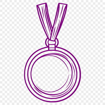Illustrative medal design with detailed contours and lines suitable for vector graphics