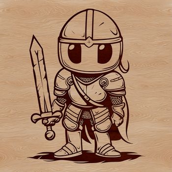 A detailed medieval-inspired knight illustration in vector format.