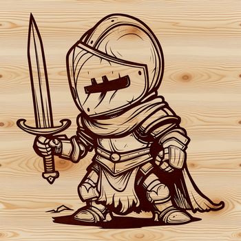 Knight character design as a digital clip art graphic.