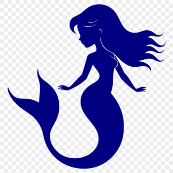 A mythical sea creature with human upper body and fish lower body, suitable for vector design and cutting machine projects.