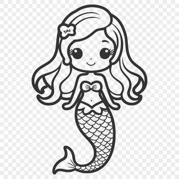 A mythical underwater creature with human upper body and fish tail, rendered as a vector graphic.