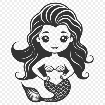 A stylized illustration of a mermaid, created using scalable graphics technology for versatile use.