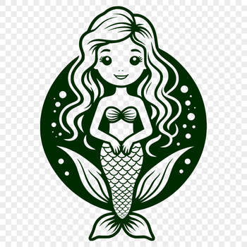 A mythical sea creature with a human upper body and fish lower body, depicted in vector format.