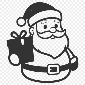 A vector illustration of Santa Claus in a traditional Christmas setting.