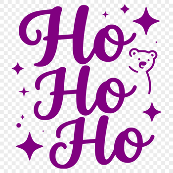 A festive Christmas quote Ho Ho Ho Merry Christmas in bold, decorative letters with a holiday theme.