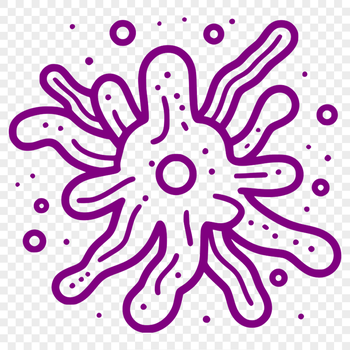 A microscopic representation of bacteria in simple lines, suitable for digital cutting machines.
