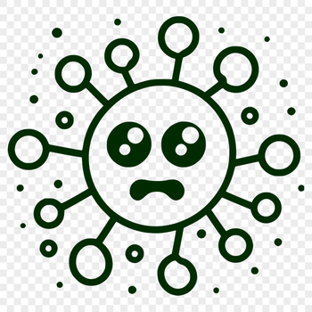 A microorganism with a cell membrane and genetic material in the center.