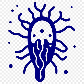 A microscopic illustration of a bacteria cell, suitable for vector art designs.