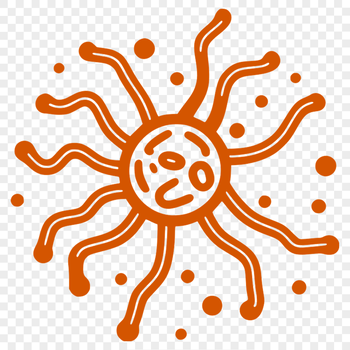 A stylized illustration of a single-celled microorganism with visible cell membrane and cytoplasm.