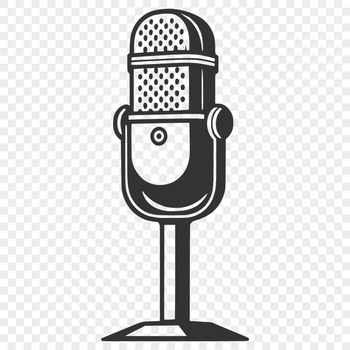 An illustration of a microphone, designed as vector art for digital use.