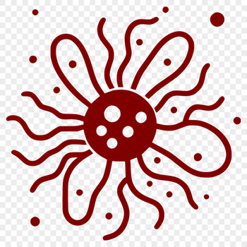 Simple vector drawing of a bacteria microorganism for graphic design projects.