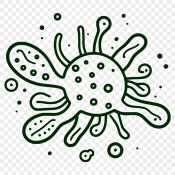 A digital representation of a microscopic bacterium, suitable for vector art and clip art designs.