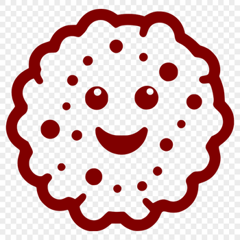Microscopic illustration of a single bacterial cell in vector format.