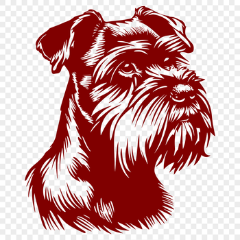 Vector graphic of a small breed dog's facial features.
