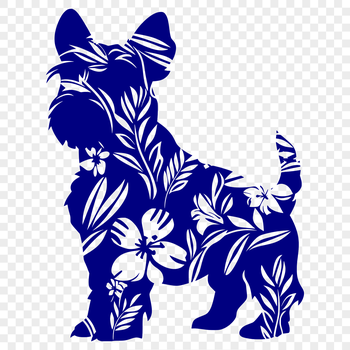 A standing miniature dog breed with a distinctive beard and mustache, suitable for use in digital crafting projects.