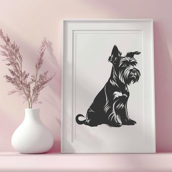 A small breed dog sitting on its hind legs with a beard and eyebrows, suitable for vector graphics and digital art.