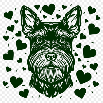 A portrait illustration of a miniature dog breed with a cute expression, designed as a vector graphic for various uses.