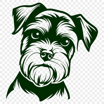 A vector illustration of a Miniature Schnauzer's head, ideal for cutting machine designs or custom stencils.