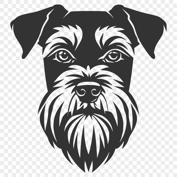 A close-up illustration of a miniature dog's head, suitable for use in digital designs.