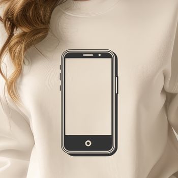An illustration of a modern cell phone with sleek design features.