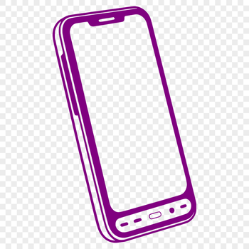 A simple illustration of a mobile phone, suitable for cutting machine templates.