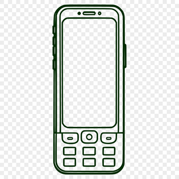 A digital illustration of a modern mobile phone.