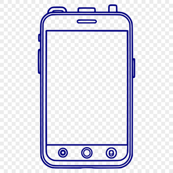 Illustrated SVG graphic of a modern smartphone device with sleek design and advanced technology features.