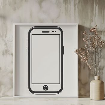 A high-resolution digital representation of a smartphone, ideal for cutting machine stencils or vector art projects.