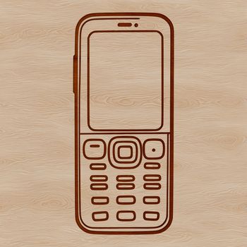 A detailed digital illustration of a modern mobile phone with sleek design features.
