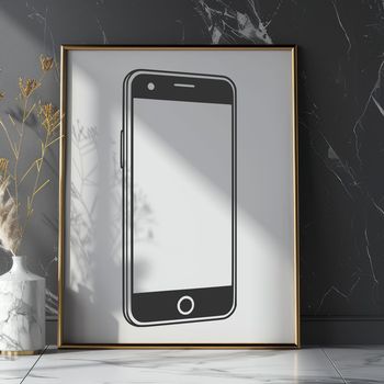 Close-up illustration of a modern smartphone with sleek design features.