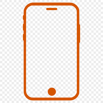 A simple, scalable vector graphic illustration of a modern smartphone.