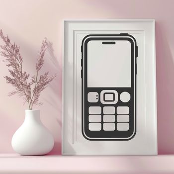 A digital representation of a modern mobile phone in vector format.