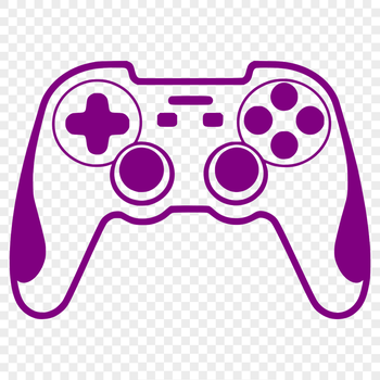 A detailed vector illustration of a game controller with buttons and joysticks.