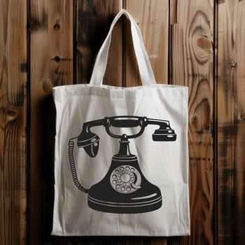 SVG illustration of a modern telephone with clean design lines.