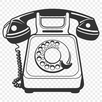 A minimalist telephone icon designed as vector art.