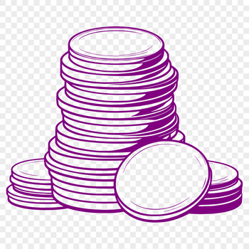 A digital illustration of various coins from around the world in a single image.