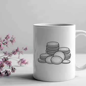 Illustration of various denominations of coins.