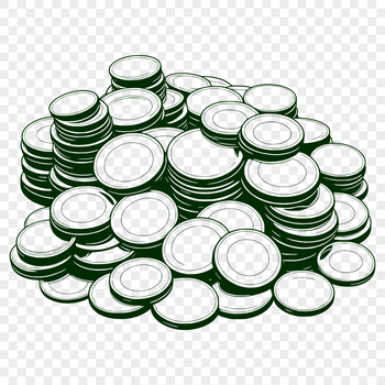 A set of high-quality vector coins in various denominations, suitable for printing or cutting with a Cricut machine.