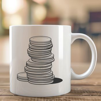 A collection of illustrated coins with various designs and textures.