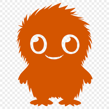 A cartoon monster with a playful expression, suitable for Halloween decorations or creative projects.