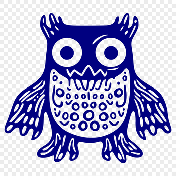 A vector illustration of a cute monster character with cartoonish features.