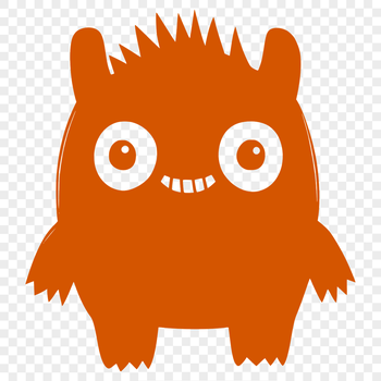 A colorful, whimsical illustration of a cute Halloween monster.