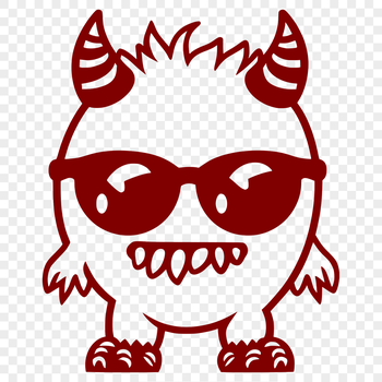 A cartoon monster wearing trendy sunglasses, designed as a vector graphic.